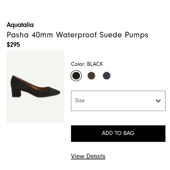 Black suede Aquatalia heels, size 9 - Picture 2 of 6